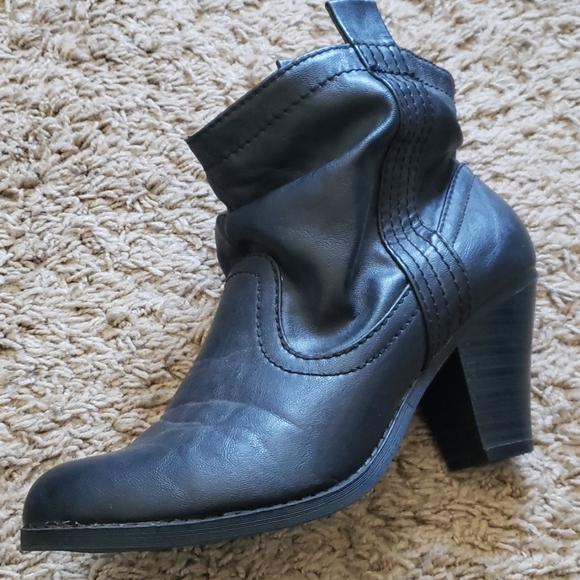 Western Faux Leather 3" Heel Ankle Boots - Picture 2 of 5